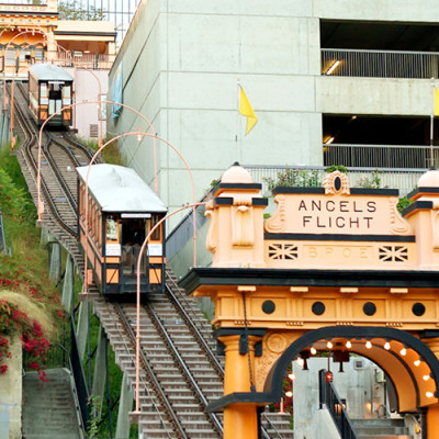 The Angel's Flight Funicular in Downtown Los Angeles
